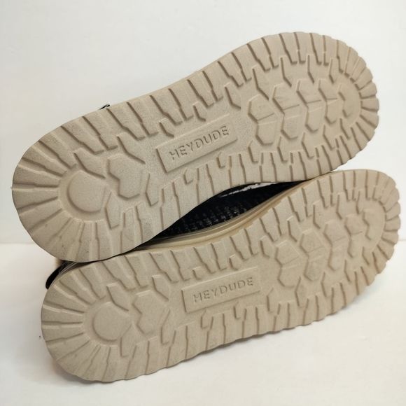 HEY DUDE Denny Tan Ankle Booties Wool Tweed Women's Moc Faux Shearling Lining - Picture 16 of 16